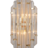 Arandela Led Metal e Cristal Dourado 22x55cm - Sindora DCB00252