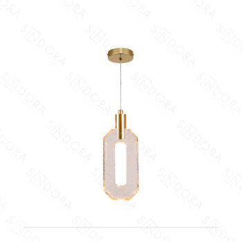 Pendente Metal Dourado e Cristal 10×24CM – Sindora DCD02212
