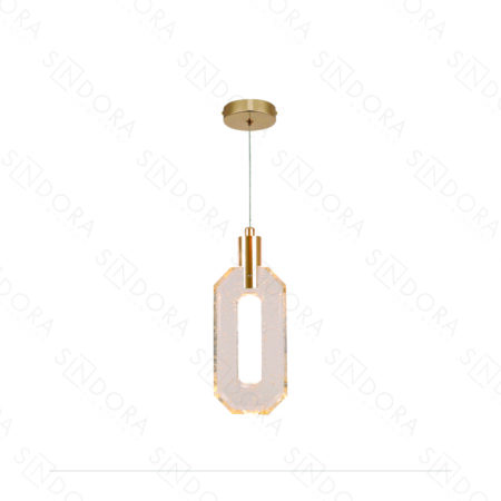 Pendente Metal Dourado e Cristal 10×24CM – Sindora DCD02212