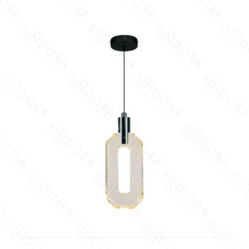Pendente Metal Preto e Cristal 10×24CM – Sindora DCD02213