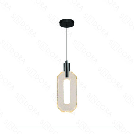 Pendente Metal Preto e Cristal 10×24CM – Sindora DCD02213