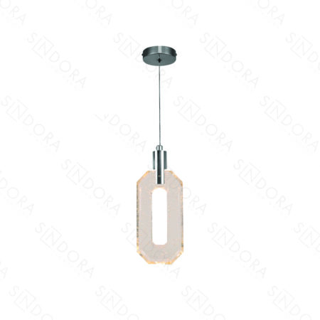 Pendente Metal Cromado e Cristal 10×24CM – Sindora DCD02214