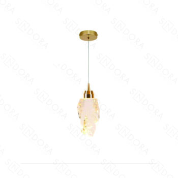 Pendente Metal Dourado e Cristal 9×20CM – Sindora DCD02217