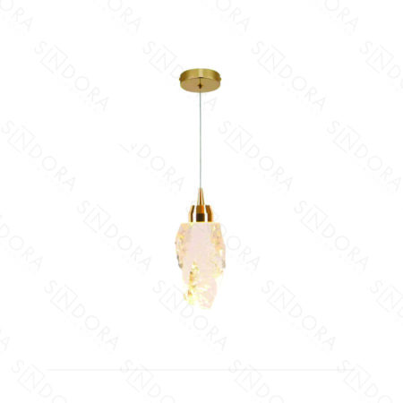 Pendente Metal Dourado e Cristal 9×20CM – Sindora DCD02217
