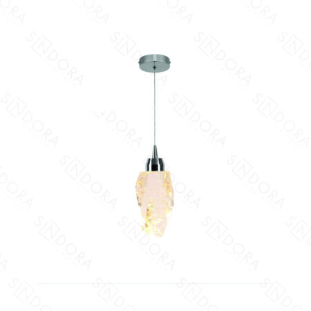 Pendente Metal Cromado e Cristal 9×19CM – Sindora DCD02218