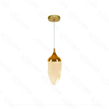 Pendente Metal Dourado e Cristal 7×19CM – Sindora DCD02220