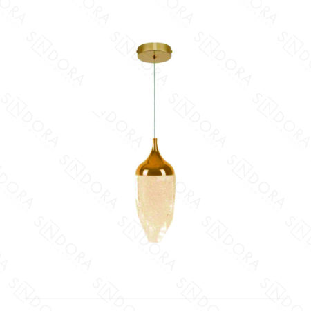 Pendente Metal Dourado e Cristal 7×19CM – Sindora DCD02220