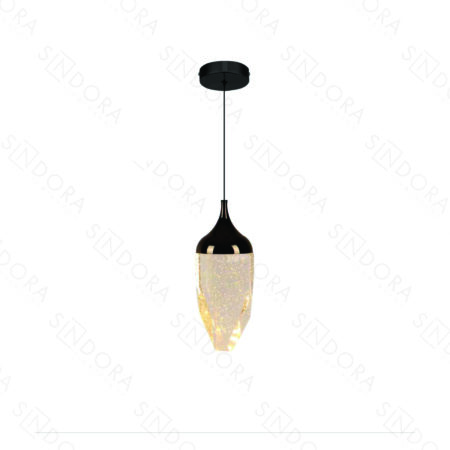 Pendente Metal Preto e Cristal 7×19CM – Sindora DCD02221