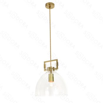 Pendente Metal Bronze e Vidro Transparente 29×25CM - Sindora DCD02958