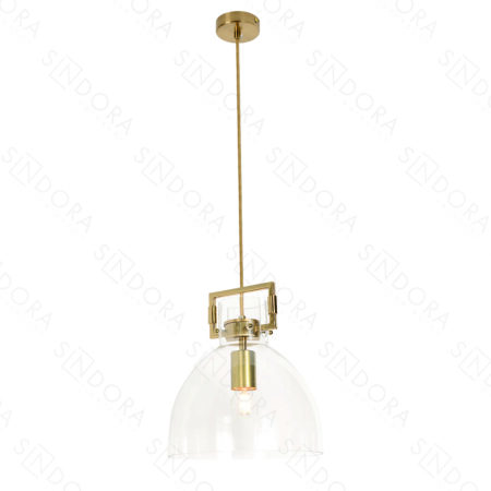 Pendente Metal Bronze e Vidro Transparente 29×25CM - Sindora DCD02958
