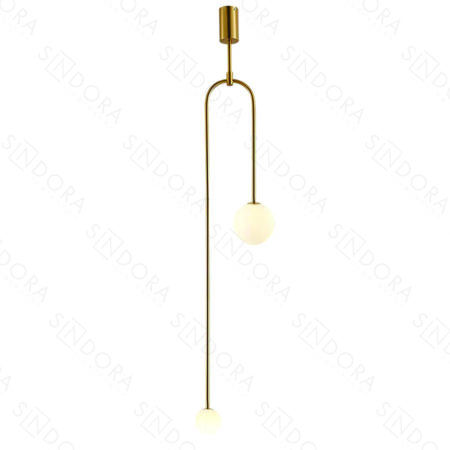 Pentende Metal Bronze e Vidro Branco 122X25CM - Sindora DCD04173