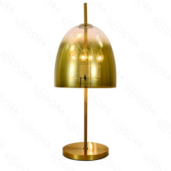 Abajur Metal e Vidro Dourado 33x80cm - Sindora DCT04104