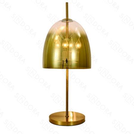 Abajur Metal e Vidro Dourado 33x80cm - Sindora DCT04104