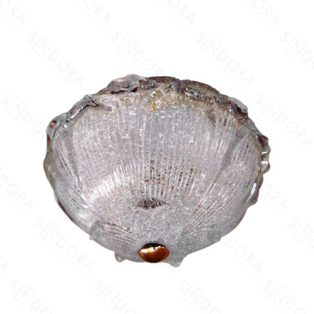 Plafon Led Metal Dourado e Vidro 35x16CM Sindora DCX01621