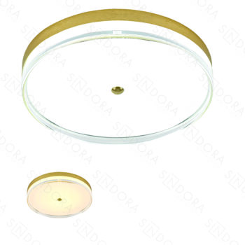 Plafon Metal Dourado Escovado e Acrílico 40CM – Sindora DCX02327