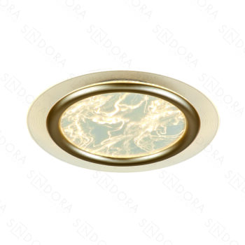 Plafon Led Metal Dourado e Acrílico 40x4,5cm – Sindora DCX02346