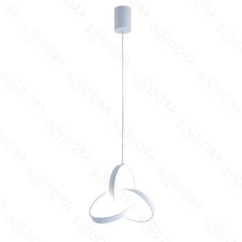 Pendente Metal Branco e Silicone 20CM – Sindora QD05308