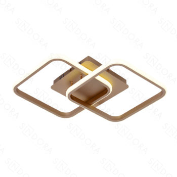 Plafon Led Metal e Silicone Dourado 40x40cm - Sindora QX05460