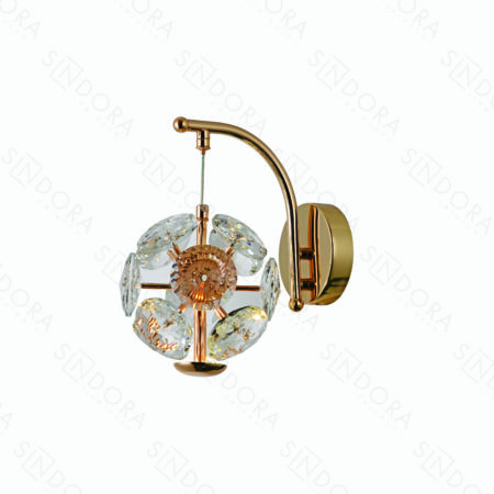 Arandela Metal Dourado e Cristal Transparente 15×20CM – Sindora DCB02199