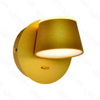 Arandela com Interruptor 12×12CM Metal Dourado e Acrílico – Sindora DCB03257
