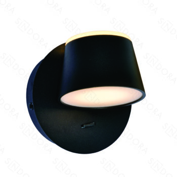 Arandela com Interruptor Metal Preto e Acrílico 12×12CM – Sindora DCB03258