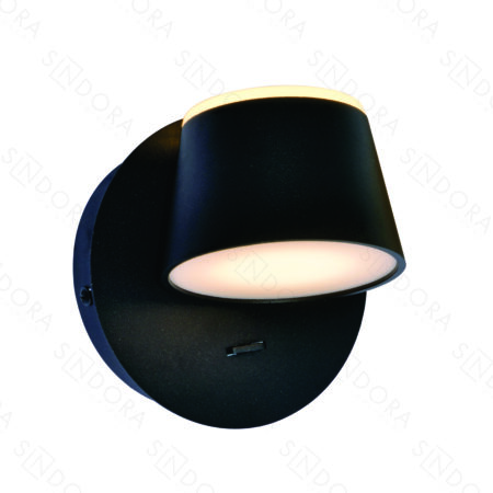 Arandela com Interruptor Metal Preto e Acrílico 12×12CM – Sindora DCB03258