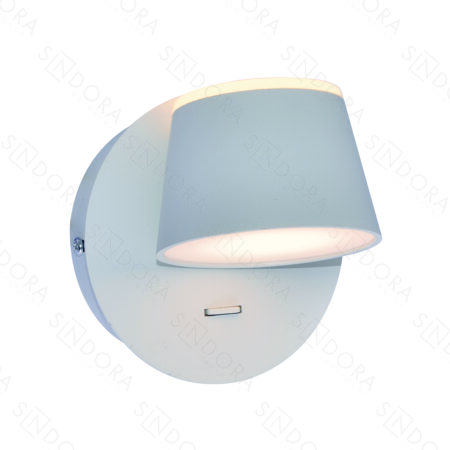 Arandela Metal Branco e Acrilico c/ Interruptor 12×12CM – Sindora DCB03259