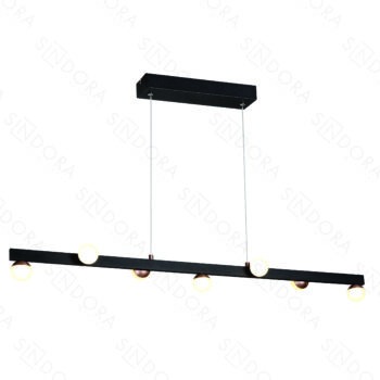 Pendente Metal Preto, Acrílico e Champagne 90×10CM – Sindora DCD01804