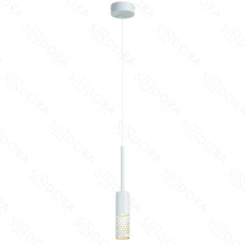 Pendente Metal Branco e Acrílico 5×16,5×19CM – Sindora DCD01806
