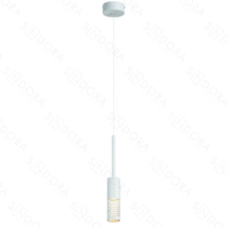 Pendente Metal Branco e Acrílico 5×16,5×19CM – Sindora DCD01806