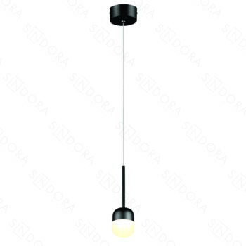 Pendente em Metal Preto e Acrílico 8×6×14CM - Sindora DCD01816