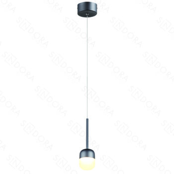 Pendente em Metal Cinza e Acrílico 8x6x14CM - Sindora DCD1819