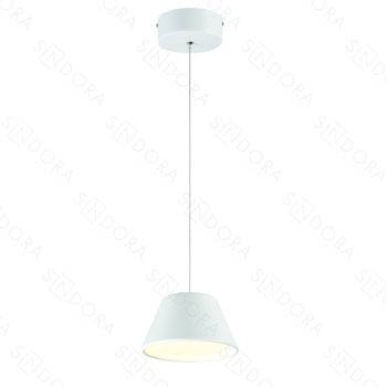 Pendente em Metal Branco e Acrílico 16x10CM - Sindora DCD01826