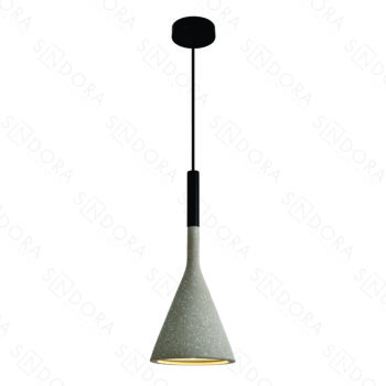Pendente em Metal e Concreto com Pedra 15x35CM - Sindora DCD02603