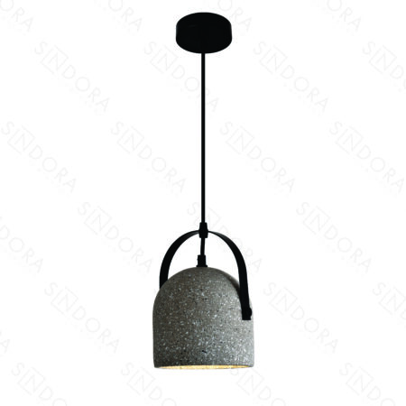 Pendente Metal + Concreto com Pedra 15,5x22cm – Sindora DCD02605