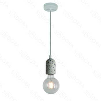 Pendente em Metal e Concreto com Pedra  6x9CM - Sindora DCD02608