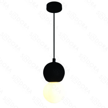 Pendente em Metal e Concreto Preto 10x20CM - Sindora DCD02613