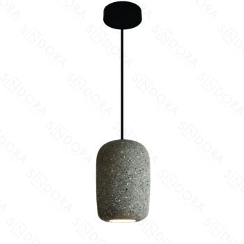 Pendente em Metal e Concreto com Pedra 9x16CM - Sindora DCD02617