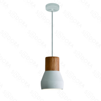 Pendente em Metal e Concreto Branco12x18CM - Sindora DCD02620