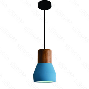Pendente em Metal e Concreto Azul12x18CM - Sindora DCD02622