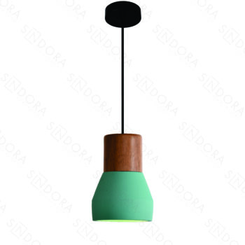 Pendente em Metal e Concreto Verde Light 12x18CM - Sindora DCD02623
