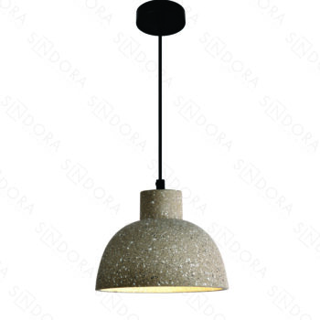 Pendente em Metal e Concreto com Pedra 20,5x17CM - Sindora DCD02625
