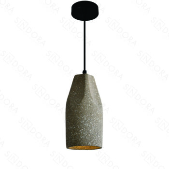 Pendente em Metal e Concreto com Pedra 12x26CM - Sindora DCD02627