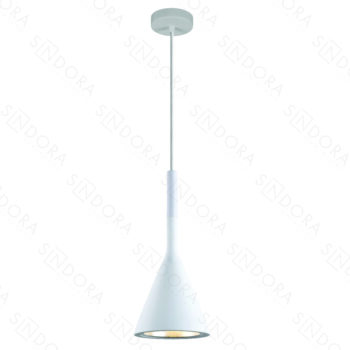 Pendente em Metal e Concreto Branco15x35CM - Sindora DCD02631