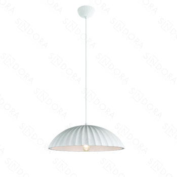 Pendente em Metal Branco e Gesso 35x13CM - Sindora DCD02632