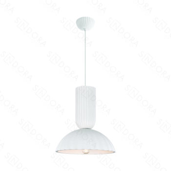 Pendente em Metal Branco e Gesso 35x31CM - Sindora DCD02634