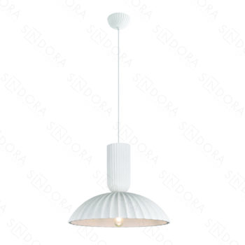 Pendente em Metal Branco e Gesso 50x31CM - Sindora DCD02635