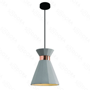 Pendente em Metal Dourado e Concreto 20x25,5CM - Sindora DCD02641