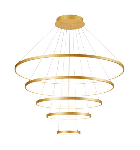 Pendente Alumínio Dourado e Silicone 20×40×60×80×100CM - Sindora QD05453