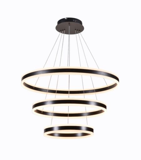 Pendente Alumínio Preto e Acrílico 40×60×80CM - Sindora DCD03019